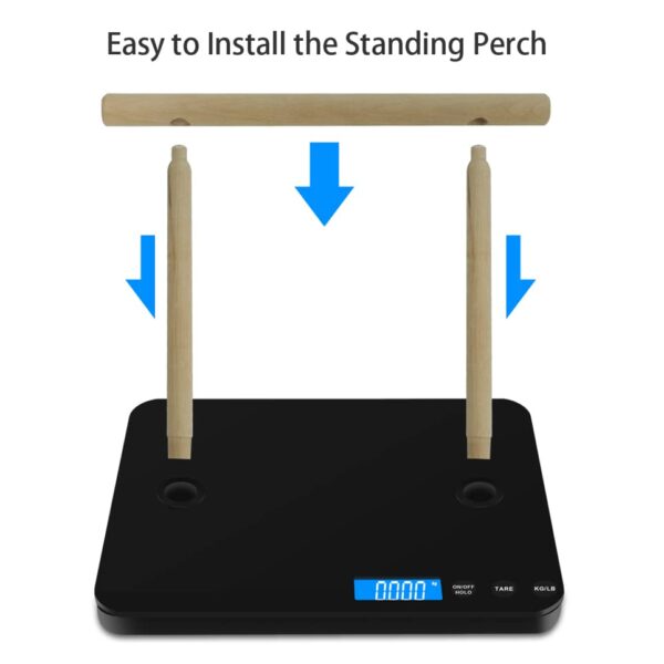 Pet Scale for Birds, Birds Weight Scale for Parrots, Capacity 44lbs(±0.03oz), High Accuracy 1 Gram Scale, Easy Install Bird Training Stand and Perch, Designed for Middle Size Birds Below 20Kgs - Image 4