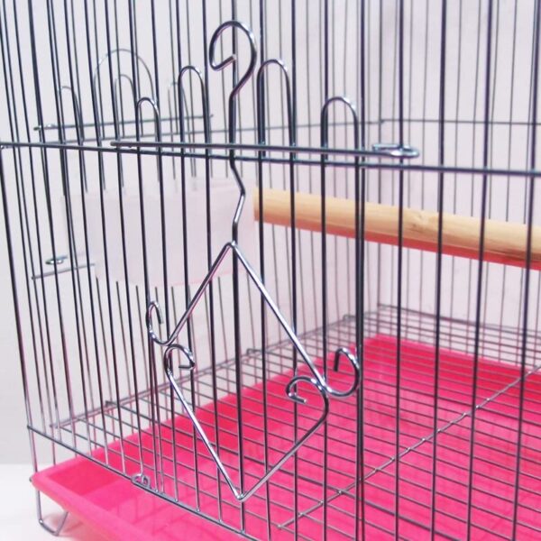 Small Bird Cage Parakeet Birdcage for Hanging, Bird House Bird Feeder Waterer and Stand with Birdcage and Accessories,Great for Parakeets, Lovebirds, Parrotlets, Finches, Canaries, and More (Pink) - Image 4