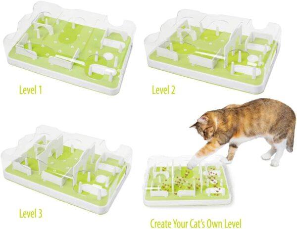 All for Paws Interactive Puzzle Cat Feeder, Treat Game Maze Toy Cat Brain Stimulation Toys Slow Feeder for Indoor Cats - Image 2