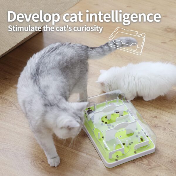 All for Paws Interactive Puzzle Cat Feeder, Treat Game Maze Toy Cat Brain Stimulation Toys Slow Feeder for Indoor Cats - Image 4