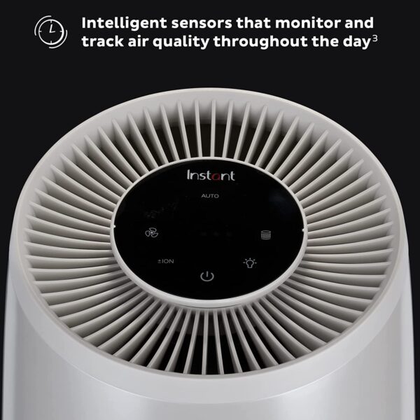 Instant HEPA Quiet Air Purifier, From the Makers of Instant Pot with Plasma Ion Technology for Rooms up to 630ft2; removes 99% of Dust, Smoke, Odors, Pollen & Pet Hair, for Bedrooms & Offices, Pearl - Image 3