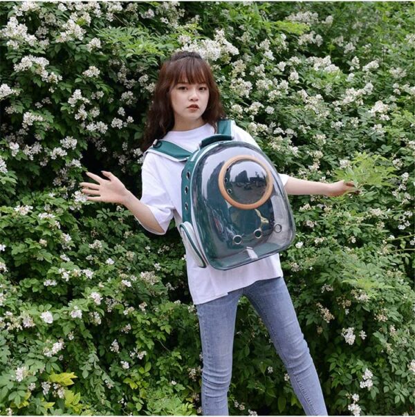 Pet Backpack Carrier Small Puppy Bunny Kitten Airline Approved Space Capsule Bubble Transparent Sightseeing Backpack Birds Travel Cage for Hiking Walking Outdoor - Image 9