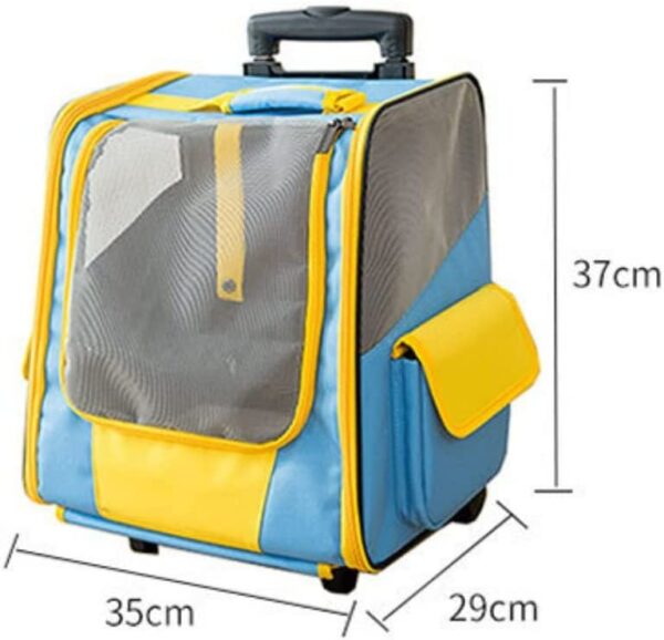 MHYFC Pet Dog Trolley Backpack Portable Outdoor Cat Bag Wheel Suitcase Travel Pet Accessories - Image 2