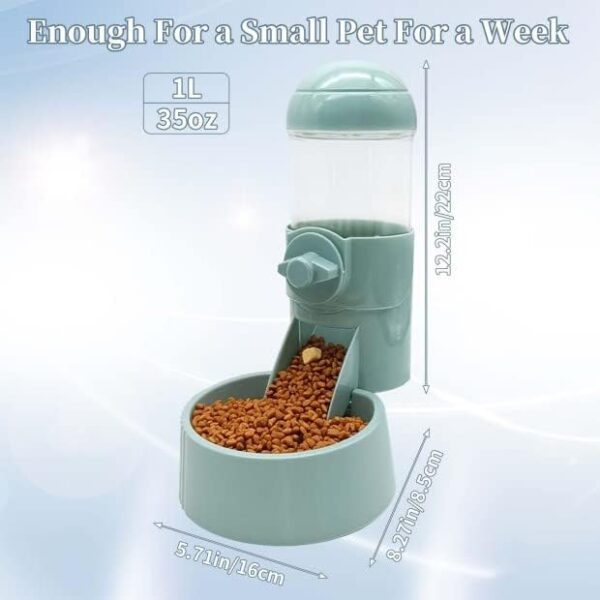 Hamiledyi Automatic Small Animal Food Water Dispenser,Hanging Gravity Auto Feeder Waterer for Dog Cat Rabbit Chinchilla Guinea Pig Ferret (Automatic Food Dispenser) - Image 2