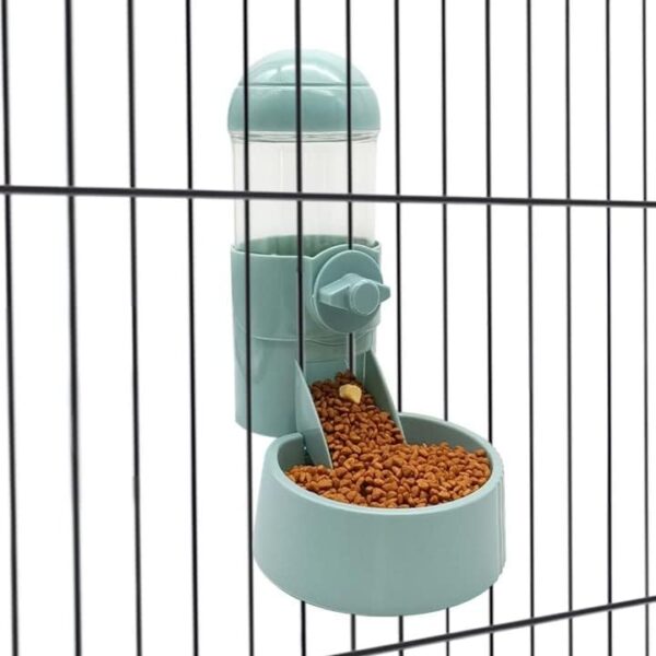 Hamiledyi Automatic Small Animal Food Water Dispenser,Hanging Gravity Auto Feeder Waterer for Dog Cat Rabbit Chinchilla Guinea Pig Ferret (Automatic Food Dispenser)