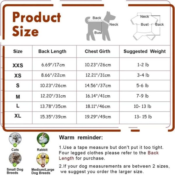 Dog Pajamas for Small Dog Boy Girl Fleece Puppy pjs Jammies 4 Leg Dog Clothes for Chihuahua Yorkie Winter Warm Onesies Jumpsuit Clothing for Pet Dogs Male Female (X-Small (3-5 Ib), Brown Bear) - Image 7