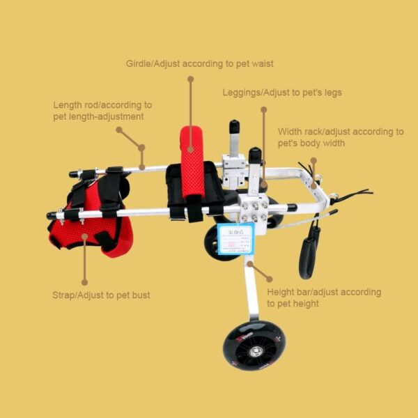 Cat Wheelchair, Lightweight 2 Wheels Pet Wheelchair, Adjustable Cat Barrier Wheels for Rehabilitation Aid for The Back Legs of Aging, Disabled, Injured, Arthritis, Weak Cats/Pets (M) - Image 4