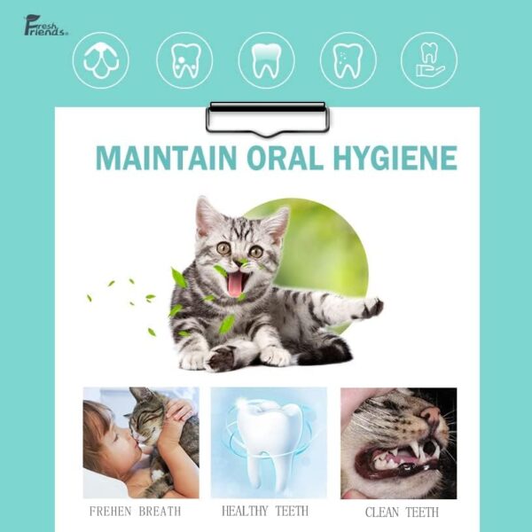 FRESH FRIENDS For Pets Dental Enzymatic Toothpaste for Cats |Puppy Toothpaste | Gum Toothpaste | Improves Gum Health | Eliminates Bad Breath, Removes Plaque & Tartar Buildup | 90g/bottle | Milk Flavor - Image 5