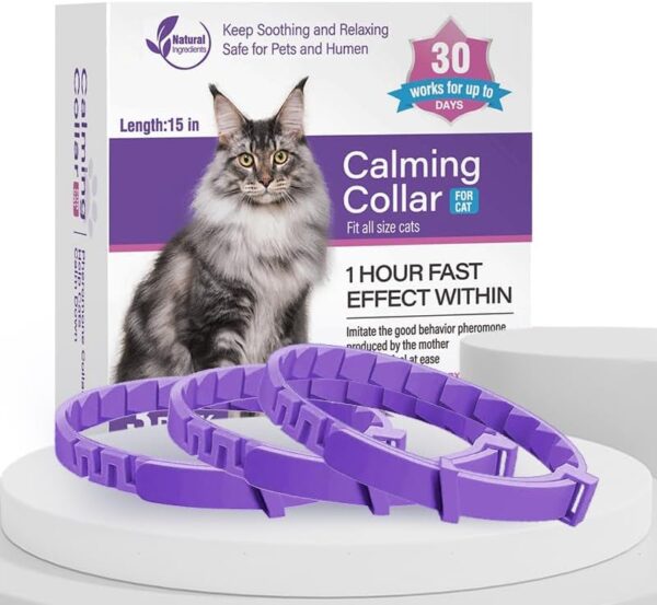 Gumugumu Calming Collar for Cats 15 Inches (3Packs) Size Flexible Adjustable,Sustained Release Anxiety Relief Cat Pheromone Collar 30 Days, Breakaway Design for Fits All Small, Medium Large Cat. - Image 2