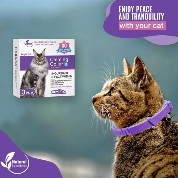 Gumugumu Calming Collar for Cats 15 Inches (3Packs) Size Flexible Adjustable,Sustained Release Anxiety Relief Cat Pheromone Collar 30 Days, Breakaway Design for Fits All Small, Medium Large Cat. - Image 4