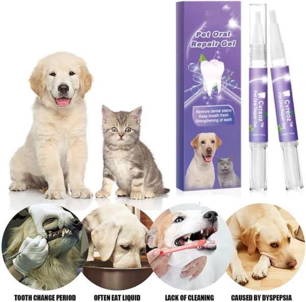 Renhe ingenuity Cvreoz Pet Oral Care Gel- Pet Brush Free Oral Gel, Pet Teeth Oral Care Gel，Eliminate Bad Breath, Targets Tartar, Pet Breath Freshener Gel Care Cleaner (4PCS-10ML) - Image 8